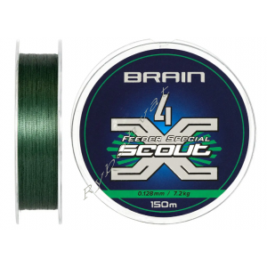 Шнур Brain Scout 4X 150m (deep green) 0.128mm 7.2kg