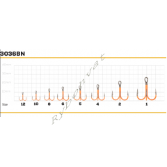 Гачок GC Treble 3036BN UV Orange №12 (1шт)