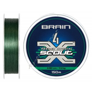 Шнур Brain Scout 4X 150m (deep green) 0.183mm 11.9kg