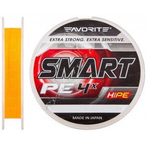 Шнур Favorite Smart PE 4x 150м (оранж.) #0.3/0.09мм 2.3кг