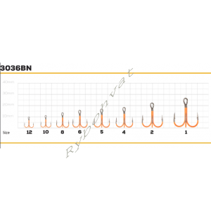 Гачок GC Treble 3036BN UV Orange №10 (1шт)