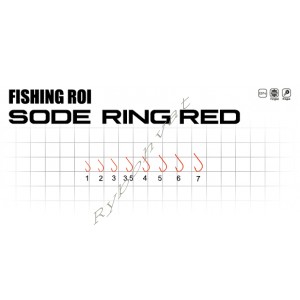 Крючки Fishing ROI sode-ring №4 red (уп13шт)