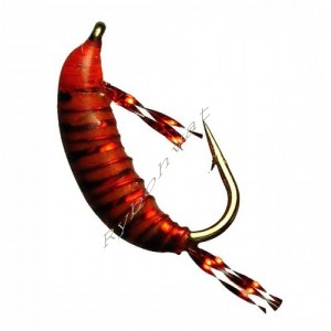 Мормышка STRIKE имитация рачка бокоплава UV Shrimp 3D - Red/Yellow [Красно-желтая] (#10, 0,43г ,1,4с