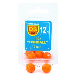 Груз свинцовый "FISHBALL" блистер 7шт-12г оранжевый