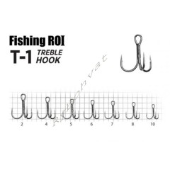 Тройник Fishing ROI Treble Hook T-2 RED №8 (5шт/уп)