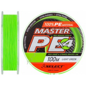 Шнур Select Master PE 100m 0.12мм 15кг салат.