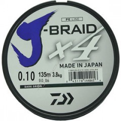 Шнур Daiwa J-Braid X4E 0,10mm 135m Dark Green