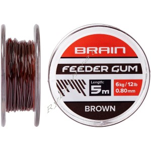 Амортизуюча гума Brain Feeder Gum 0.8mm 12lb/6kg (5m) к:коричневий