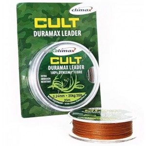 Шок-лидер Climax CULT Duramax Leader 0,35 mm 20 m  красно-коричневый