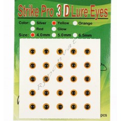 Очі Strike Pro для приманок 3D 5мм(25шт)Red