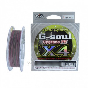 Шнур YGK G-Soul X4 Upgrade 150m #0.8/14lb ц:серый