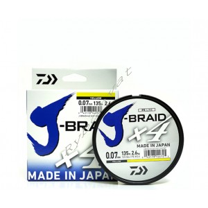 Шнур Daiwa J-Braid X4E 0,25mm 135m Yellow