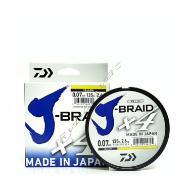 Шнур Daiwa J-Braid X4E 0,15mm 135m Yellow