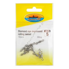 Вертлюжок Fishing ROI Diamond eye Impressed rolling swivel №2