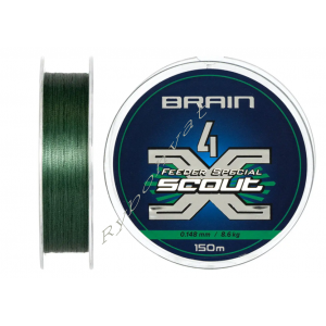 Шнур Brain Scout 4X 150m (deep green) 0.148mm 8.6kg