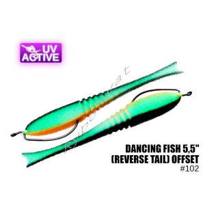 Поролонка 102 Dancing Fish 5,5",(reverse tail) offset, Профмонтаж