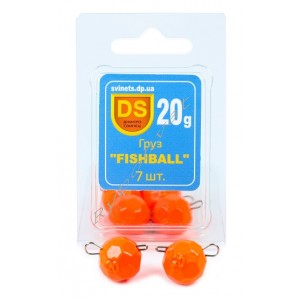 Груз свинцовый "FISHBALL" блистер 7шт-20г оранжевый