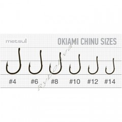 Крючки metsui OKIAMI CHINU цвет bln, размер № 8, в уп. 12 шт.