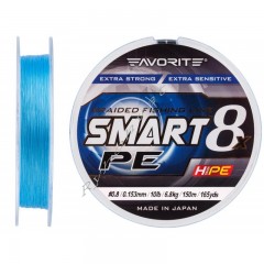 Шнур Favorite Smart PE 8x 150м (sky blue) #0.8/0.153mm 10lb/6.8kg