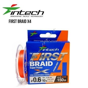 Шнур плетеный Intech First Braid X4 Orange 100m (1.2 (20lb/9.1kg))