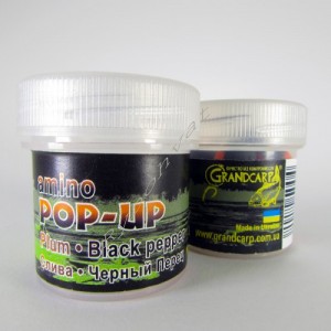 Бойли POP-UPs Amino Слива•Чорний перець, Ø10 мм, банка, 15шт.