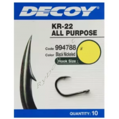 Крючок Decoy KR-22 Black Nickeled 06, 12 шт/уп