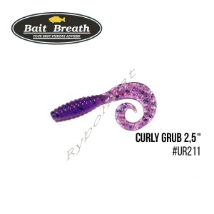 Приманка Bait Breath  Curly Grub 3,5" (10шт) (Ur211 Electric Blue Shad)