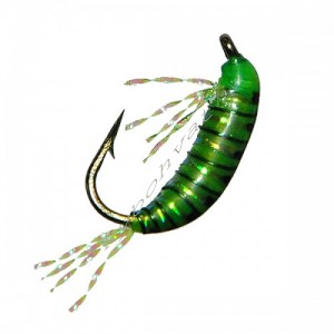 Мормышка STRIKE имитация рачка бокоплава UV Shrimp 3D - Light/green [светло-зелен] (#14, 0,20г, 1см)