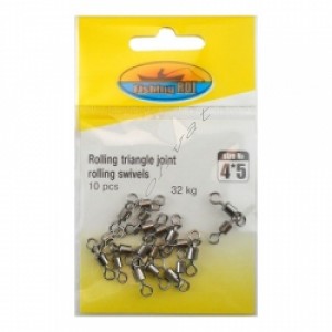 Двойной вертлюжок Fishing ROI Rolling triangle joint rolling swivels 3*4