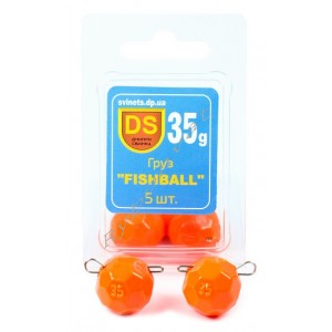 Груз свинцовый "FISHBALL" блистер 5шт-35г оранжевый