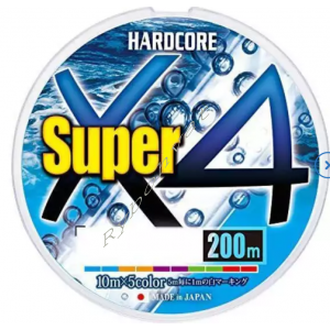 Шнур Duel Hardcore X4 200m 5Color Yellow Marking 9kg 0.191mm #1.2
