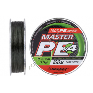Шнур Select Master PE 100m 0.32мм 37кг темн.-зел.