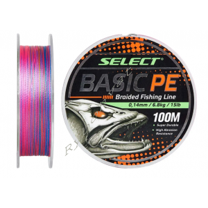 Шнур Select Basic PE 100m Multicolor 0.08mm 8lb/4kg