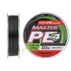 Шнур Select Master PE 100m 0.36мм 42кг темн.-зел.