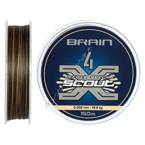 Шнур Brain Scout 4X 150m (deep green) 0.205mm 14.6kg