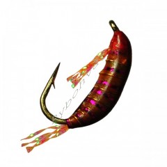 Мормышка STRIKE имитация рачка бокоплава UV Shrimp 3D - Brown [Коричневая] (#12, 0,45г ,1,2см)