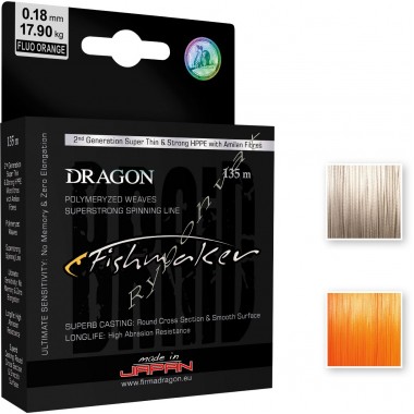 Шнур Fishmaker/Torey 135m 0.12mm/10,60kg помаранчевий