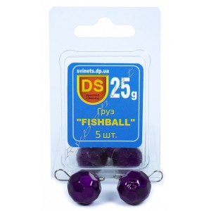 Груз свинцовый "FISHBALL" блистер 5шт-25г фиолетовый