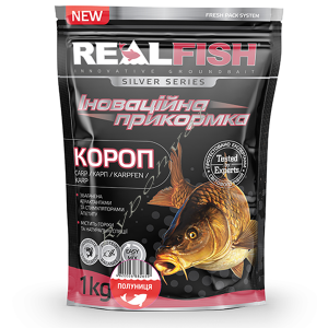 Прикормка Real Fish Короп Полуниця 1000 гр