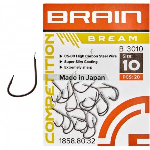 Крючок Brain Bream B3010 #8 (20 шт/уп) к:black nickel