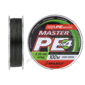 Шнур Select Master PE 100m 0.36мм 42кг темн.-зел.