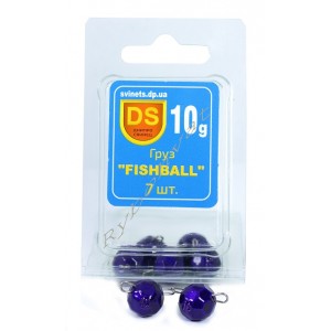 Груз свинцовый "FISHBALL" блистер 7шт-10г фиолетовый