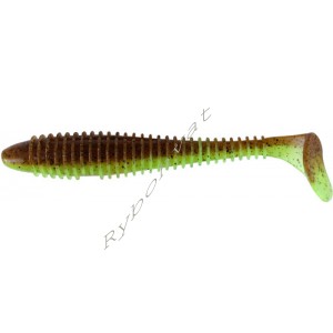 Силикон Keitech Swing Impact FAT 3.8" 401 Green Pumpkin/Chartreuse (6шт)