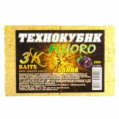 Технокубик FLUORO (слива) 290 г,"3KBaits"