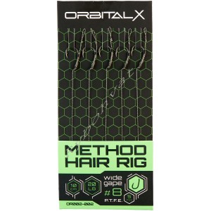 Повідець короповий OrbitalX Method Hair Rig Wide Gape #6 20lb 10cm (5шт/уп) к:camo