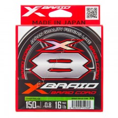 Шнур YGK X-Braid Braid Cord X8 150m #0.8/0.148mm 16lb/7.2kg