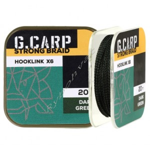 Повідковий матеріал GC G.Carp Strong Braid Hooklink X6 20м 15lb Dark Green