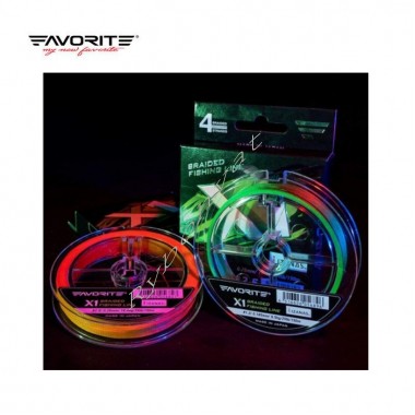 Шнур Favorite X1 PE 4x 150m (orange) #1.2/0.185mm 20ib/9.5kg