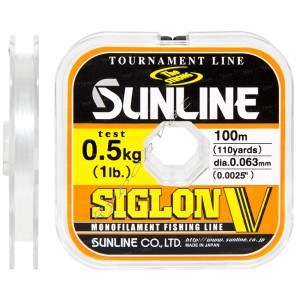 Леска Sunline Siglon V 100м #0.15/0.063мм 0,5кг